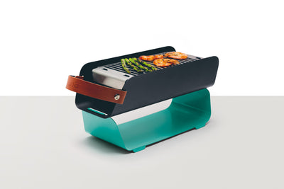 UNA Portable Table-top Charcoal Grill - Mint Turquoise